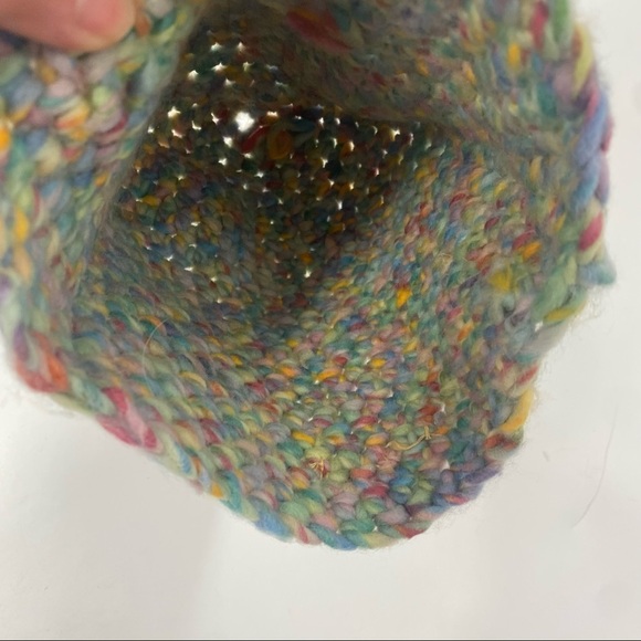 Threadheads multi color chunky knit beanie winter hat - Picture 3 of 3